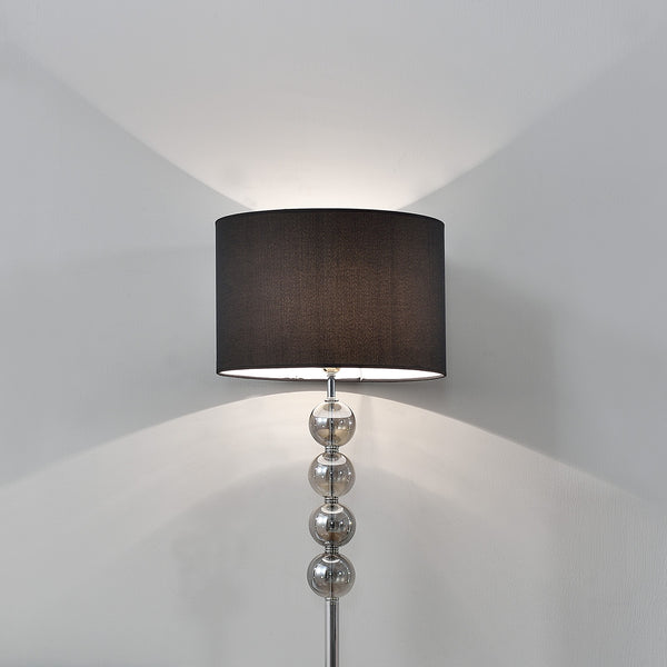[lux.pro]® Lampa stojąca - Spheridern 1 x E 27 - 60W - chrom/czarna