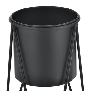 Stojak na rośliny Hedera zestaw 2 z czarnego metalu [en.casa]