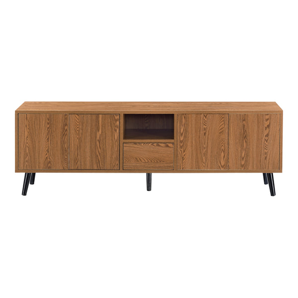 Stolik pod telewizor Hedemora 140x30x455 cm Ciemne drewno en.casa