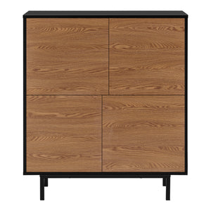 Gnosjö szafka boczna 80x30x93cm czarny/ciemne drewno en.casa