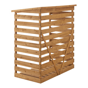 Wiata na drewno opałowe 123x116x64cm naturalne drewno jodłowe [en.casa]