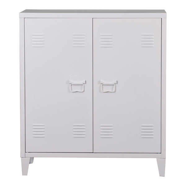 Szafka metalowa Oripää 90x80x33 cm biała [en.casa]