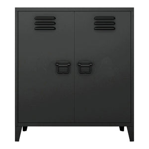 Metalowa szafka Oripää 90x80x33 cm czarna [en.casa]
