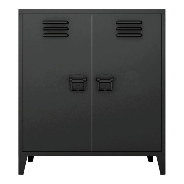 Metalowa szafka Oripää 90x80x33 cm czarna [en.casa]
