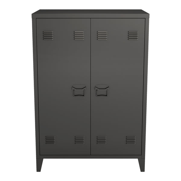 Metalowa szafka Oripää 110x75x33 cm czarna [en.casa]