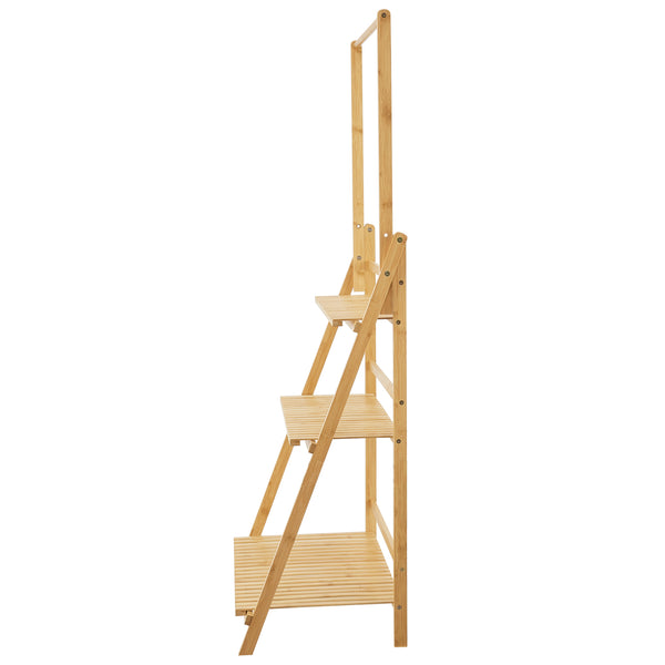 Brändö 3-poziomowa drabinka do roślin 144 x 70 x 39,5 cm bambus [en.casa]