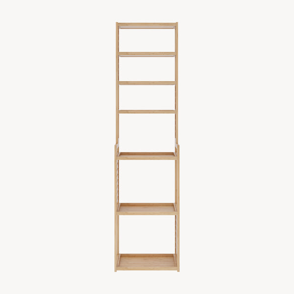 Półka stojąca Forssa 165 x 42 x 28 cm naturalny bambus [en.casa]