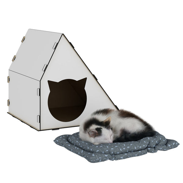 Domek dla kota Lani 40x42x40 cm Biały [en.casa]