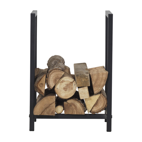 Torsås 40x30x50cm czarny stalowy stojak na drewno opałowe [en.casa]