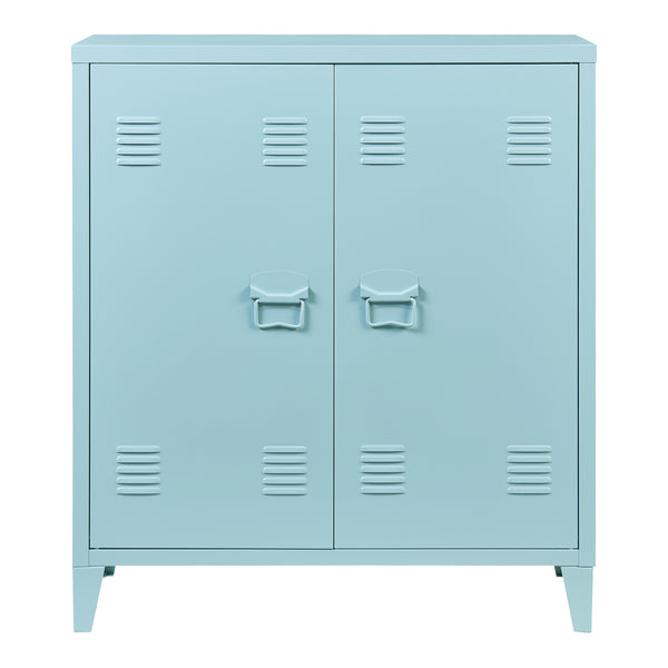 Szafka metalowa Oripää 90x80x33 cm szaroniebieska [en.casa]
