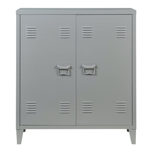 Metalowa szafka Oripää 90x80x33 cm ciemnoszara [en.casa]
