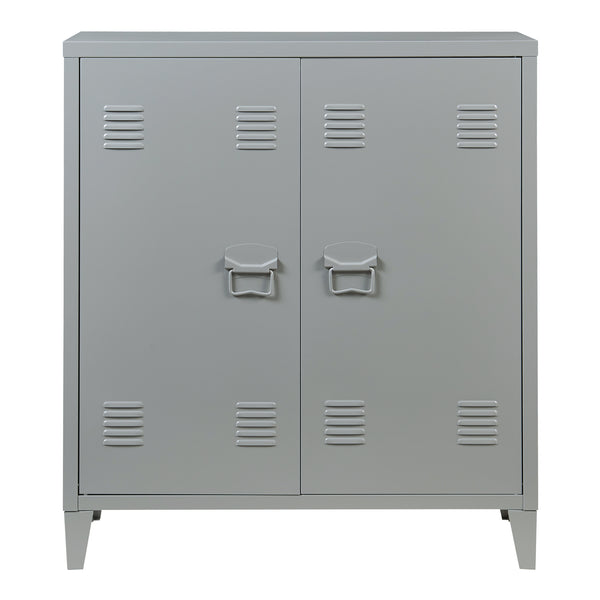 Metalowa szafka Oripää 90x80x33 cm ciemnoszara [en.casa]