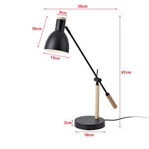 Lampa stołowa Watford czarny / kolory drewna [lux.pro]