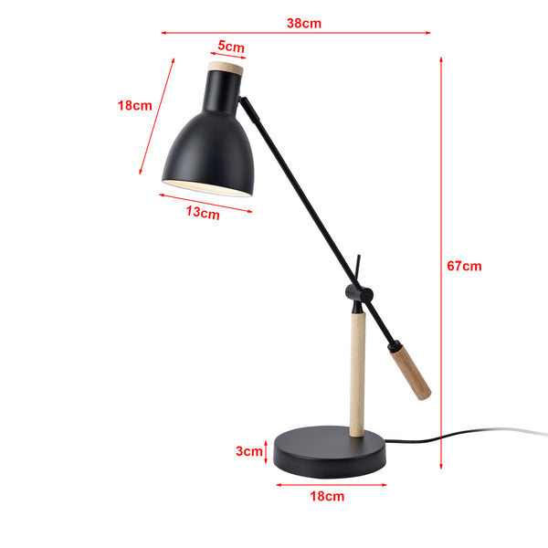 Lampa stołowa Watford czarny / kolory drewna [lux.pro]