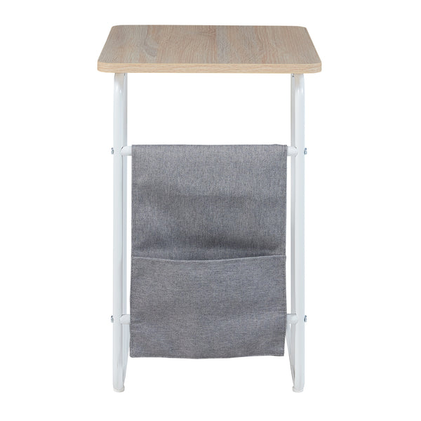 Stolik pod laptopa Dyrøy 56x48x37cm biały/dąb [en.casa]