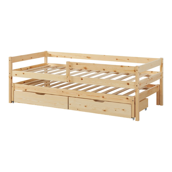 Podwójne łóżko dziecięce Sonkajärvi 90x200cm drewno sosnowe naturalne [en.casa]