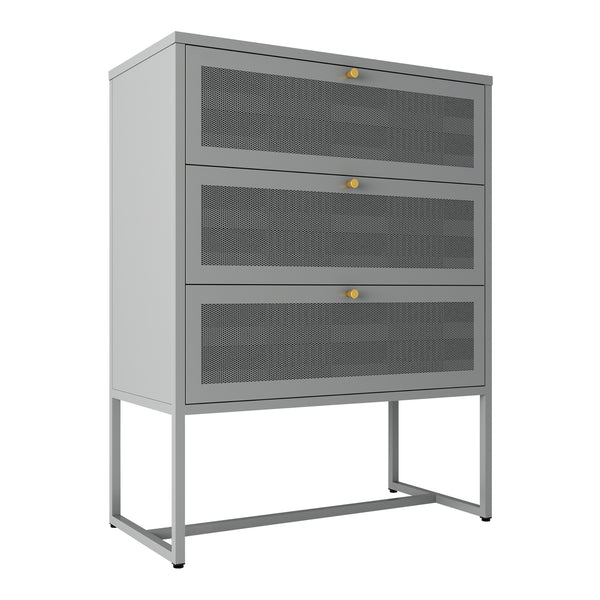 Szafka biurowa Sund z 3 szufladami 105x80x40 cm Szara [en.casa]