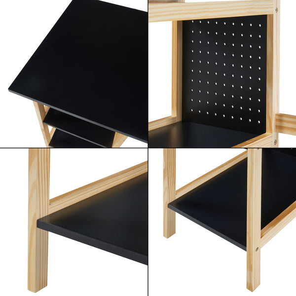 Biurko Dønna 120x60x75cm Czarny/Kolor drewna [en.casa]