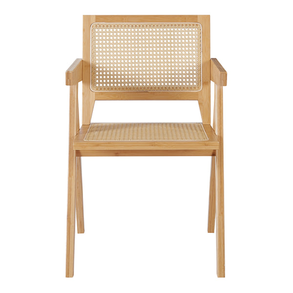 Krzesło do jadalni Asikkala 79x50x50cm bambus/wygląd rattanu [en.casa]