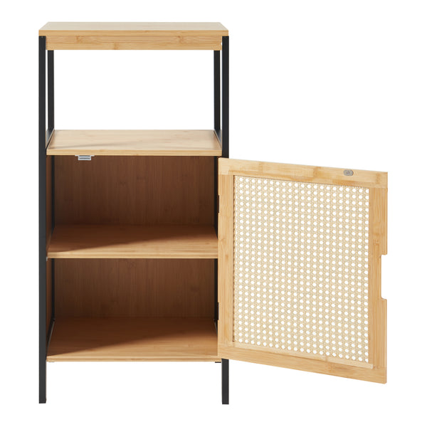 Szafka łazienkowa Tervola 80x40x35cm bambus czarny [en.casa]