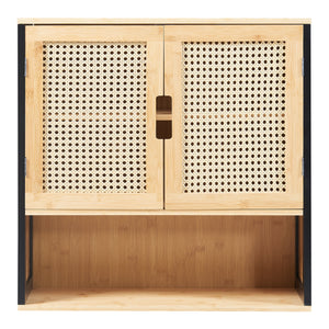 Szafka łazienkowa Tervola 60x60x20 cm czarna/bambus [en.casa]