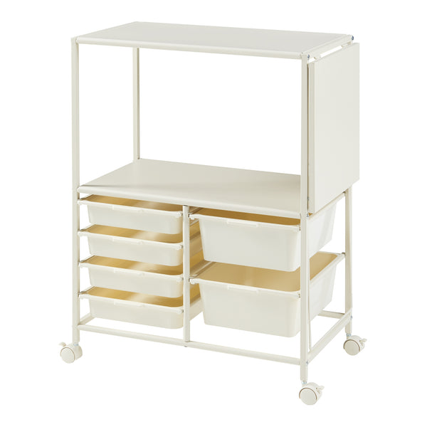 Wózek Sørfold z pudełkami 100x37x85cm Biały [en.casa]