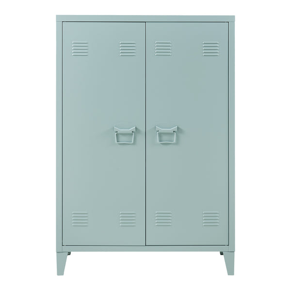 Szafka metalowa Oripää 110x75x33 cm szaroniebieska [en.casa]