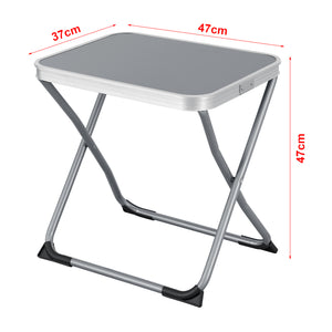 Stołek kempingowy i stolik 2 w 1 Barete 47x47x37 cm Szary [en.casa]