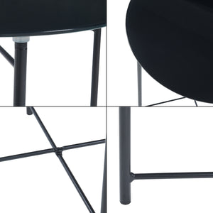Stolik boczny Ödeshög ze szklanym blatem 45xØ42cm czarny [en.casa]