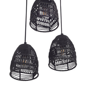 Lampa wisząca Andover metal+rattan czarna [lux.pro]