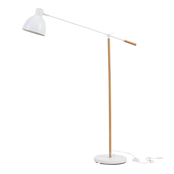 Banchory metalowa lampa podłogowa 163 cm efekt drewna/biały [lux.pro]