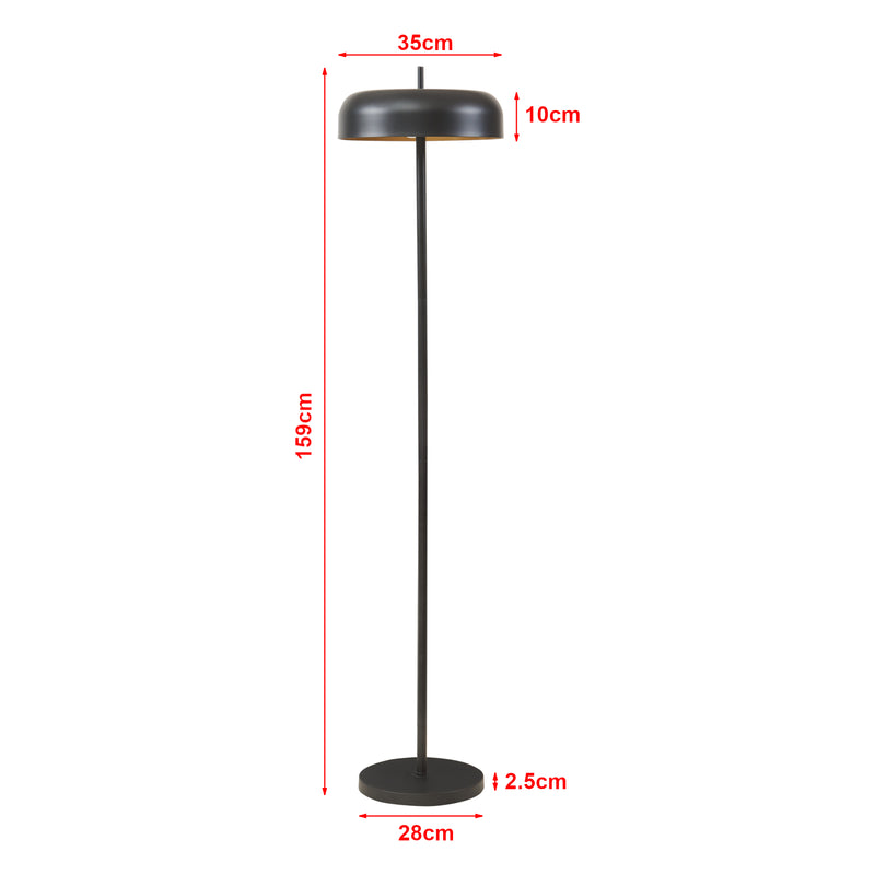 Szkic wymiarowy Lampa podłogowa Barton 2-light metal 159 cm czarna [lux.pro]