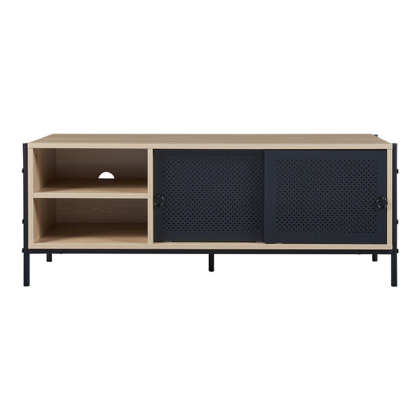 Szafka pod TV Tysnes 120x40x45 cm dąb/czarny [en.casa]