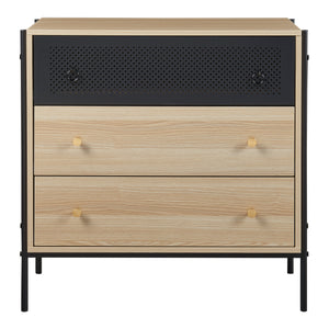Komoda Tysnes z 3 szufladami 80x80x40 cm dąb/czarny [en.casa]