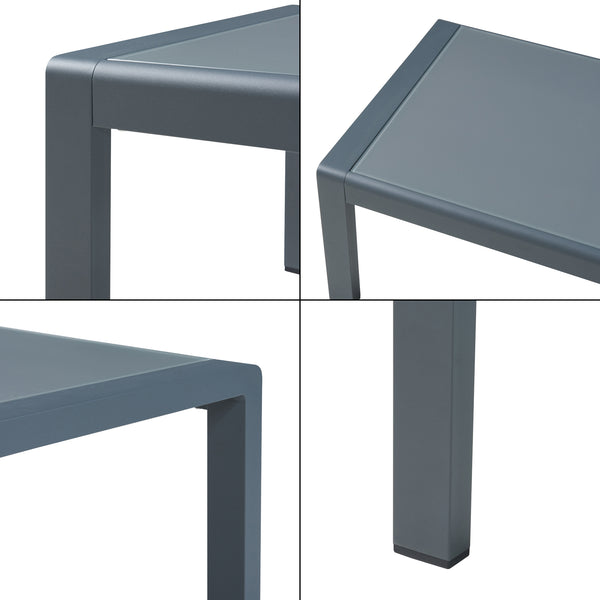 Stolik kawowy na zewnątrz Avise Aluminium Szkło Antracyt [casa.pro]