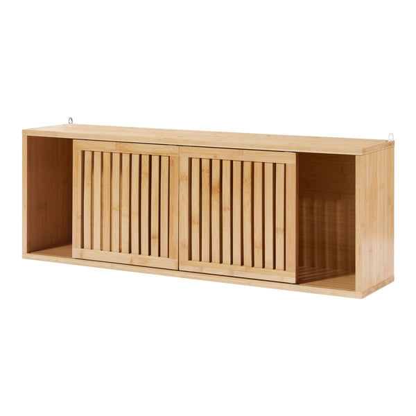 Ypäjä półka ścienna 93x20x33 cm bambus [en.casa]