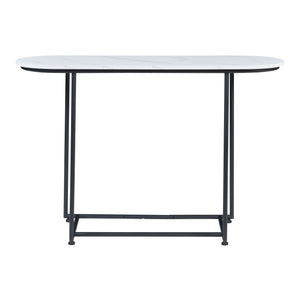 Stolik konsolowy Nordfron 120x40x75 cm marmur, biały [en.casa]