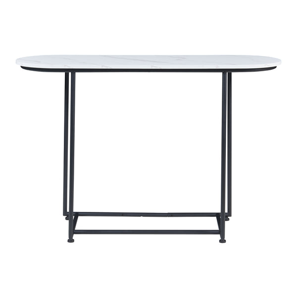 Stolik konsolowy Nordfron 120x40x75 cm marmur, biały [en.casa]