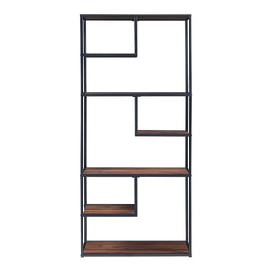 Regał Østre 180x83x34 cm czarny/walnut look [en.casa]