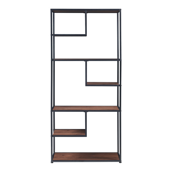 Regał Østre 180x83x34 cm czarny/walnut look [en.casa]