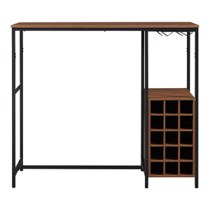 Stół barowy Trøndelag 120x40x105 cm ze stojakiem na 15 butelek wina [en.casa]