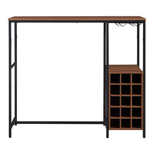 Stół barowy Trøndelag 120x40x105 cm ze stojakiem na 15 butelek wina [en.casa]