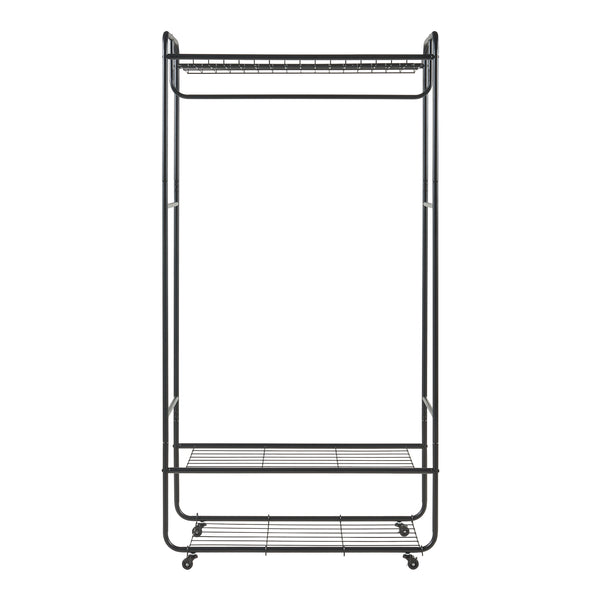 Stojak na płaszcz Vestvågøy 176x90x40 cm czarny [en.casa]