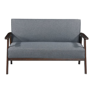Sofa 2-osobowa tapicerowana Kinda 121x69x75 cm szara [en.casa]