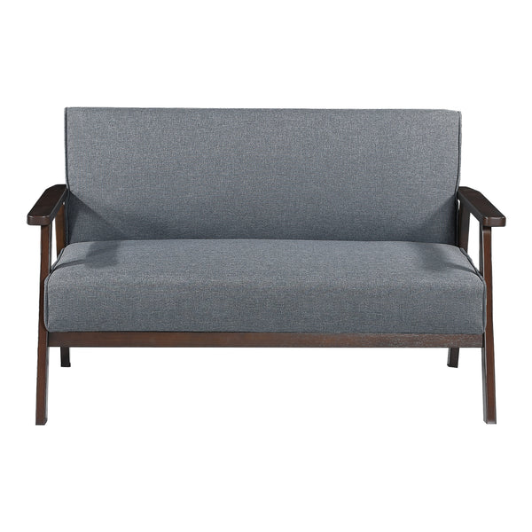 Sofa 2-osobowa tapicerowana Kinda 121x69x75 cm szara [en.casa]