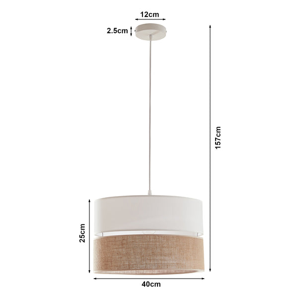 Lampa wisząca Barton o wyglądzie bieli i lnu [lux.pro]