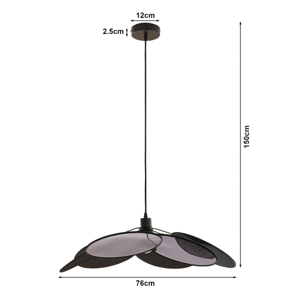 Lampa wisząca Blackwood czarny metal/tekstylia [lux.pro]