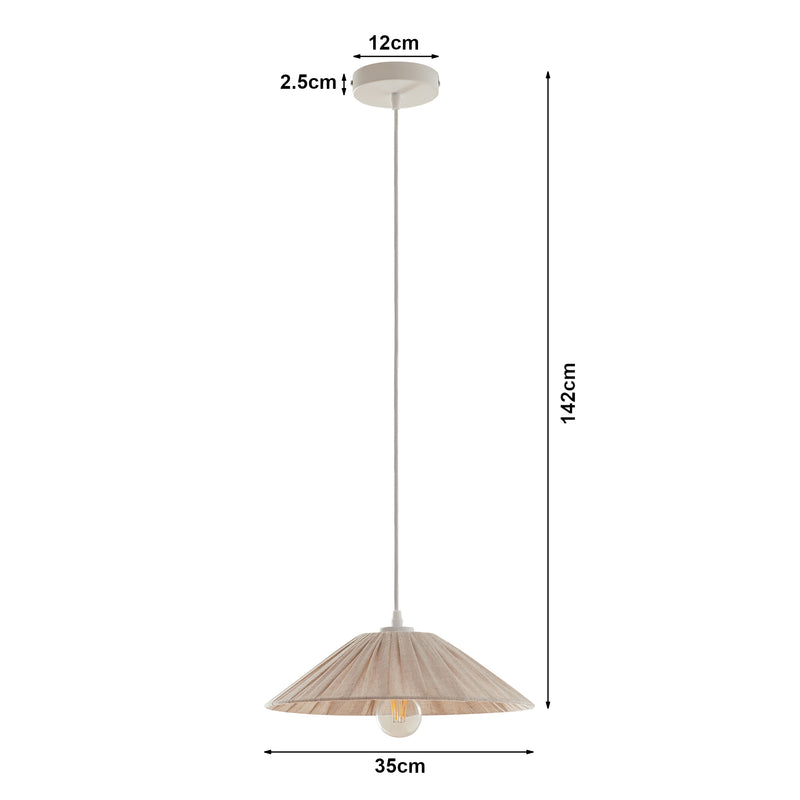 Szkic wymiarowy Lampa wisząca Bridge biały/beżowy [lux.pro]