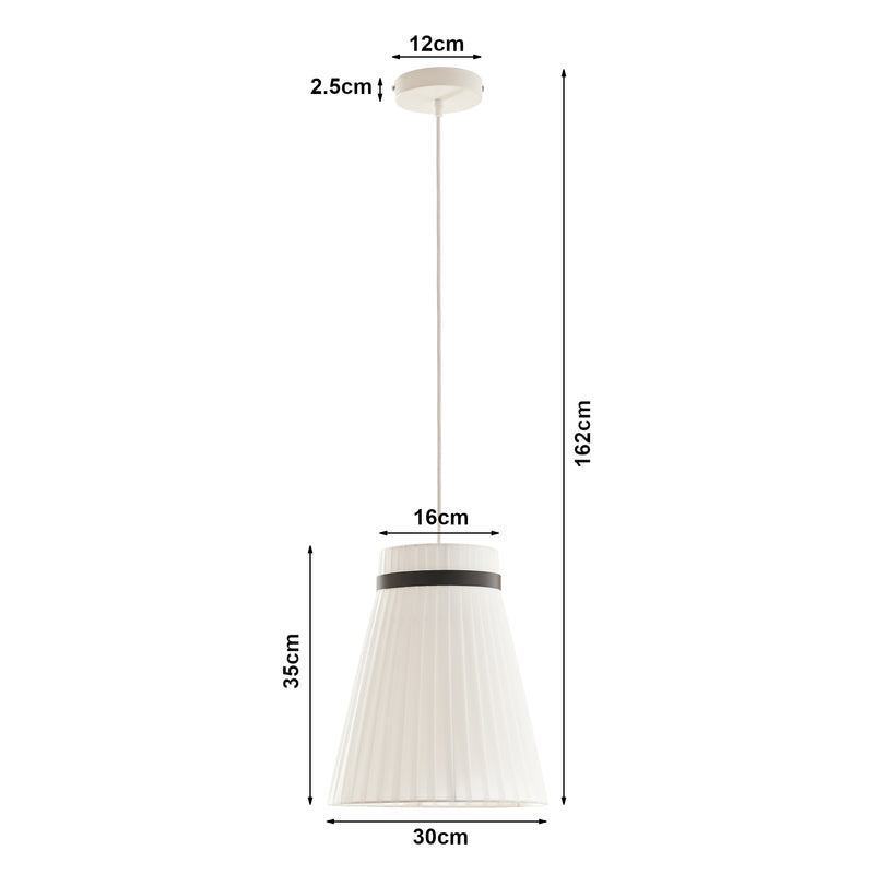 Szkic wymiarowy Lampa wisząca Broughton biała [lux.pro]