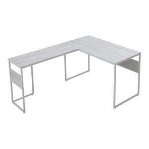 Biurko Karlstang w kształcie litery L 166x120x75 cm jasnoszare [en.casa]